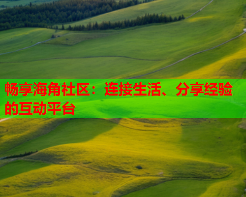 畅享海角社区：连接生活、分享经验的互动平台